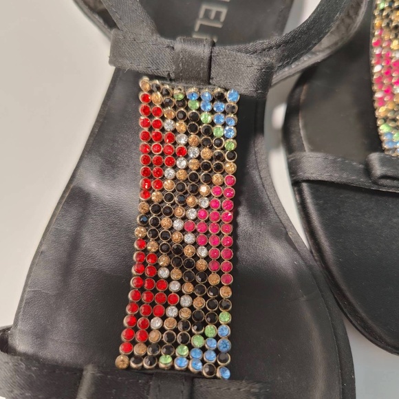 Vaneli Satin Embellished Multicolor Rhinestone Sandal, size 7, NEW - Picture 4 of 10